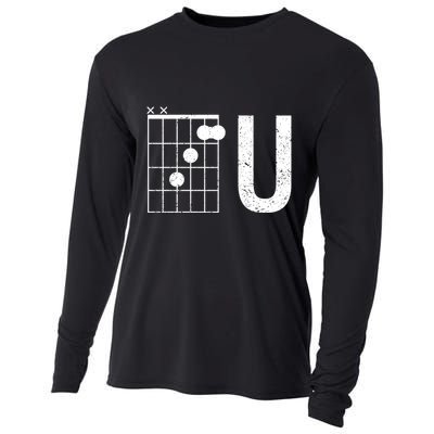 F U Guitar Chord Music Cooling Performance Long Sleeve Crew