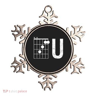 F U Guitar Chord Music Metallic Star Ornament