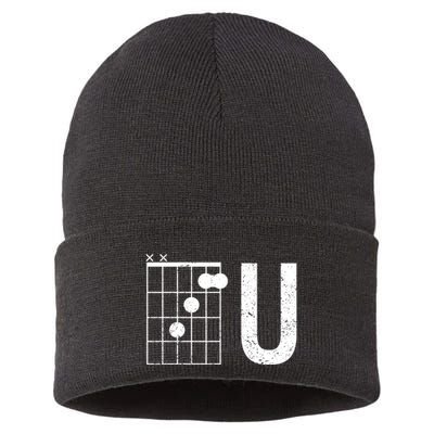 F U Guitar Chord Music Sustainable Knit Beanie