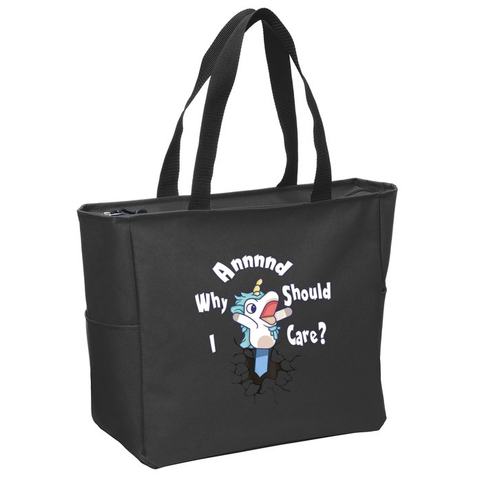 Funny Unicorn Gift And Why Should I Care? Zip Tote Bag
