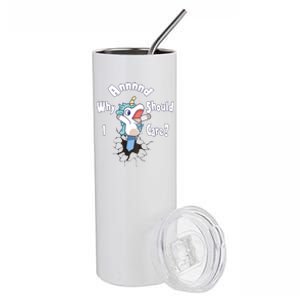 Funny Unicorn Gift And Why Should I Care? Stainless Steel Tumbler