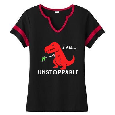 Funny Unstoppable Gift Funny TRex Dinosaur Gift Ladies Halftime Notch Neck Tee