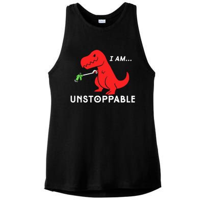 Funny Unstoppable Gift Funny TRex Dinosaur Gift Ladies PosiCharge Tri-Blend Wicking Tank