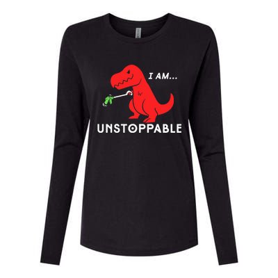 Funny Unstoppable Gift Funny TRex Dinosaur Gift Womens Cotton Relaxed Long Sleeve T-Shirt