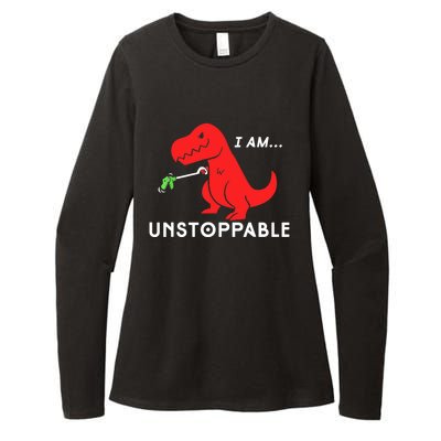 Funny Unstoppable Gift Funny TRex Dinosaur Gift Womens CVC Long Sleeve Shirt