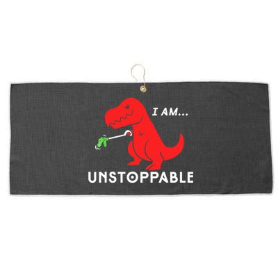 Funny Unstoppable Gift Funny TRex Dinosaur Gift Large Microfiber Waffle Golf Towel