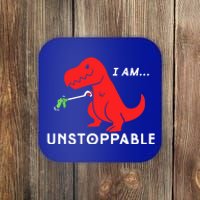 Funny Unstoppable Gift Funny TRex Dinosaur Gift Coaster