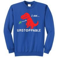 Funny Unstoppable Gift Funny TRex Dinosaur Gift Tall Sweatshirt