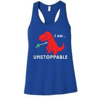 Funny Unstoppable Gift Funny TRex Dinosaur Gift Women's Racerback Tank