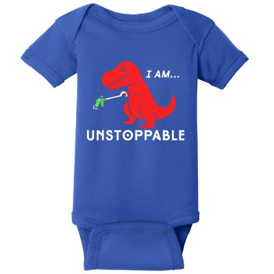 Funny Unstoppable Gift Funny TRex Dinosaur Gift Baby Bodysuit