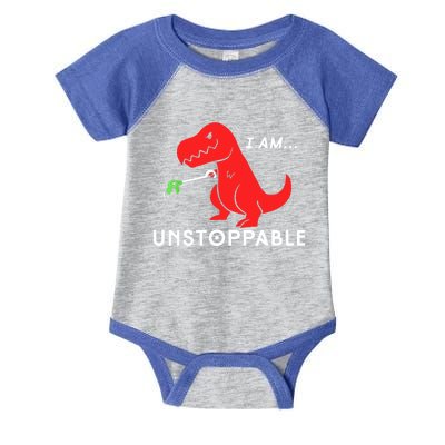 Funny Unstoppable Gift Funny TRex Dinosaur Gift Infant Baby Jersey Bodysuit