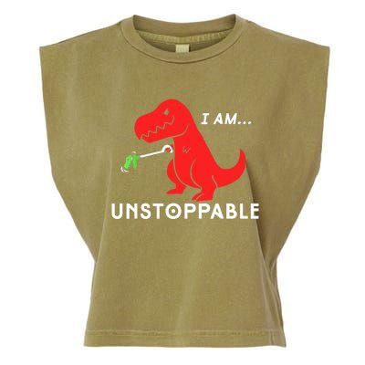 Funny Unstoppable Gift Funny TRex Dinosaur Gift Garment-Dyed Women's Muscle Tee