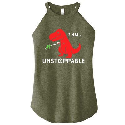 Funny Unstoppable Gift Funny TRex Dinosaur Gift Women's Perfect Tri Rocker Tank