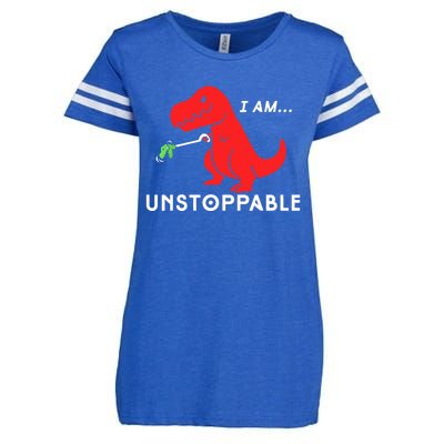 Funny Unstoppable Gift Funny TRex Dinosaur Gift Enza Ladies Jersey Football T-Shirt