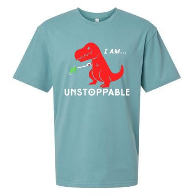 Funny Unstoppable Gift Funny TRex Dinosaur Gift Sueded Cloud Jersey T-Shirt