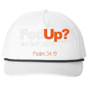 Fed Up Give God Control Christian Jesus Snapback Five-Panel Rope Hat