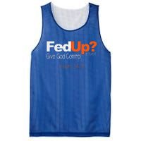 Fed Up Give God Control Christian Jesus Mesh Reversible Basketball Jersey Tank