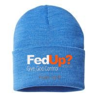 Fed Up Give God Control Christian Jesus Sustainable Knit Beanie