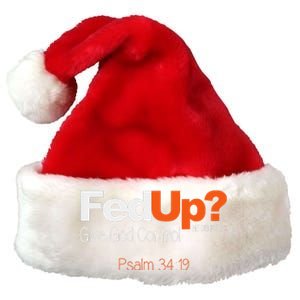 Fed Up Give God Control Christian Jesus Premium Christmas Santa Hat