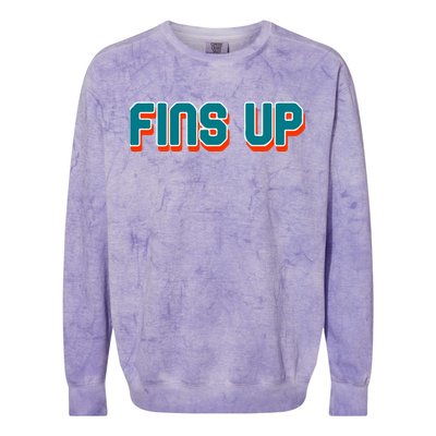 Fins Up Gift For Miami Sport Fan Colorblast Crewneck Sweatshirt