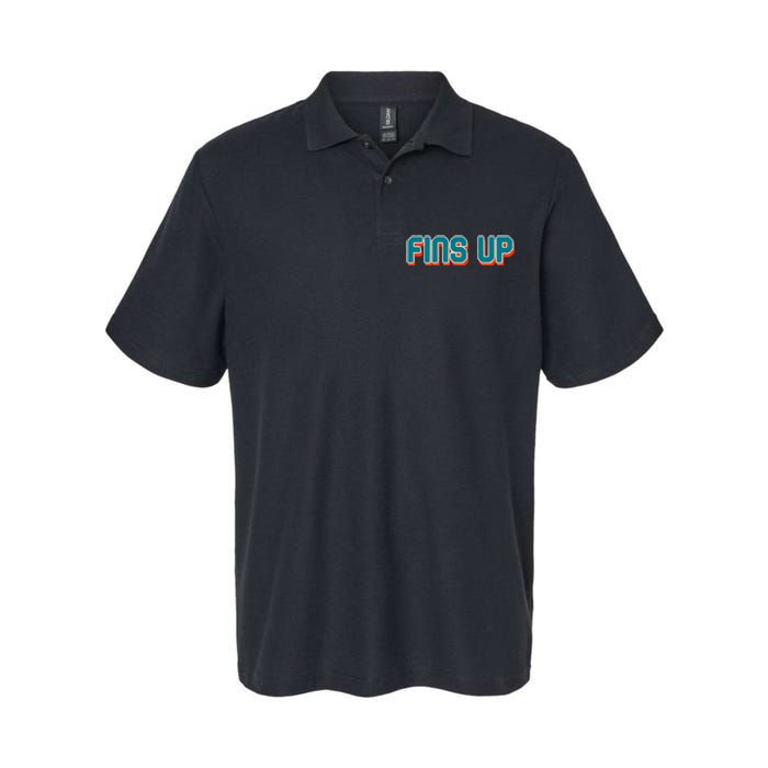 Fins Up Gift For Miami Sport Fan Softstyle Adult Sport Polo