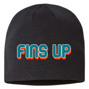 Fins Up Gift For Miami Sport Fan Sustainable Beanie