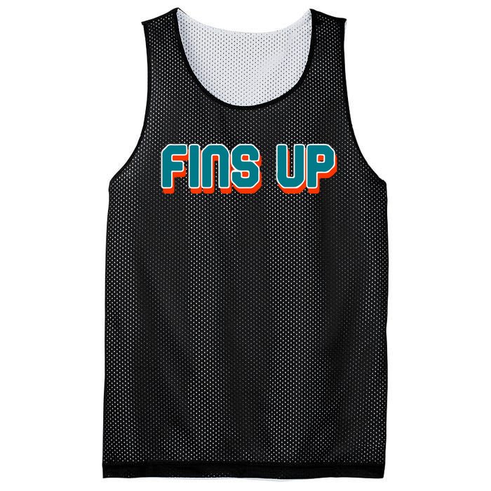 Fins Up Gift For Miami Sport Fan Mesh Reversible Basketball Jersey Tank