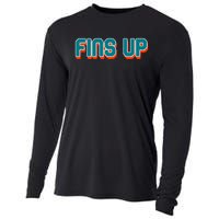 Fins Up Gift For Miami Sport Fan Cooling Performance Long Sleeve Crew