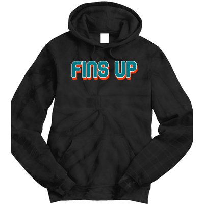 Fins Up Gift For Miami Sport Fan Tie Dye Hoodie