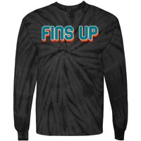 Fins Up Gift For Miami Sport Fan Tie-Dye Long Sleeve Shirt