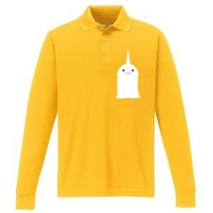 Friendly Unicorn Ghost Boonicorn Gift Performance Long Sleeve Polo