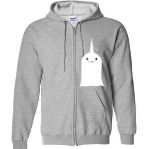 Friendly Unicorn Ghost Boonicorn Gift Full Zip Hoodie