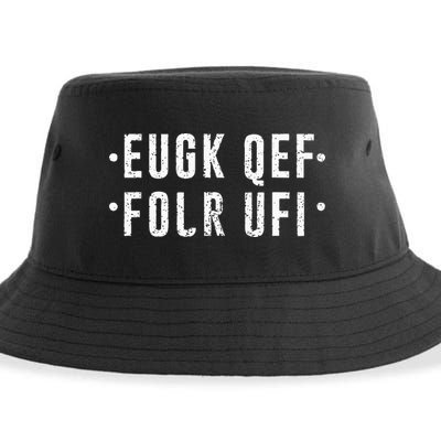 Fold Up Hidden Message Fuck Off Sustainable Bucket Hat
