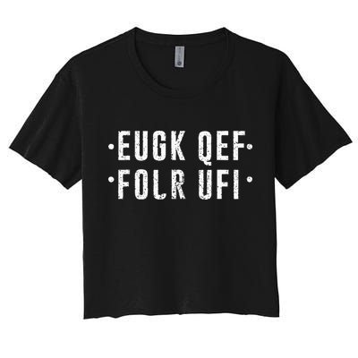 Fold Up Hidden Message Fuck Off Crop Top
