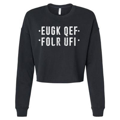Fold Up Hidden Message Fuck Off Cropped Pullover Crew
