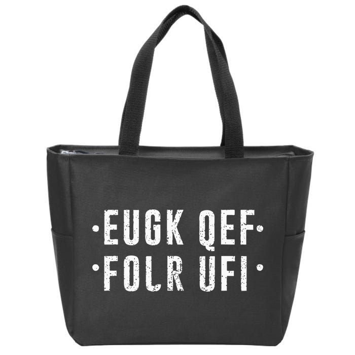 Fold Up Hidden Message Fuck Off Zip Tote Bag