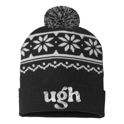 Funny Ugh Humorous Disgusted Women Sarcastic Humor USA-Made Snowflake Beanie