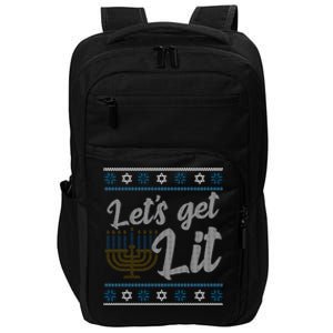 Funny Ugly Hanukkah Lets Get Lit Menorah Impact Tech Backpack