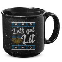 Funny Ugly Hanukkah Lets Get Lit Menorah 15oz Campfire Ceramic Mug