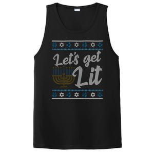 Funny Ugly Hanukkah Lets Get Lit Menorah PosiCharge Competitor Tank