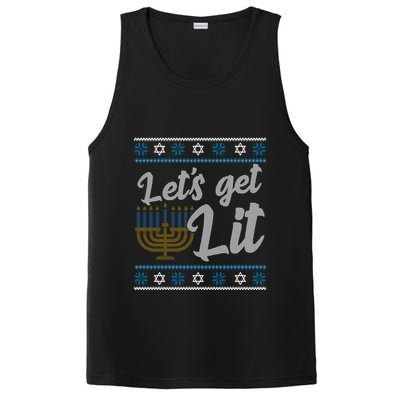 Funny Ugly Hanukkah Lets Get Lit Menorah PosiCharge Competitor Tank
