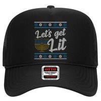 Funny Ugly Hanukkah Lets Get Lit Menorah Hat