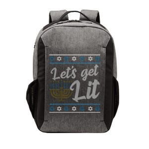 Funny Ugly Hanukkah Lets Get Lit Menorah Vector Backpack