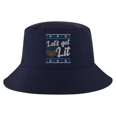 Funny Ugly Hanukkah Lets Get Lit Menorah Cool Comfort Performance Bucket Hat