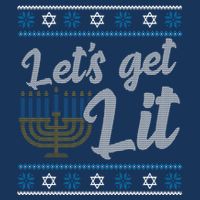 Funny Ugly Hanukkah Lets Get Lit Menorah Hoodie