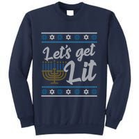 Funny Ugly Hanukkah Lets Get Lit Menorah Sweatshirt