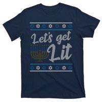 Funny Ugly Hanukkah Lets Get Lit Menorah T-Shirt