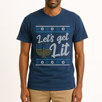 Funny Ugly Hanukkah Lets Get Lit Menorah Tall T-Shirt