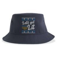 Funny Ugly Hanukkah Lets Get Lit Menorah Sustainable Bucket Hat