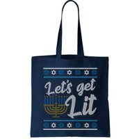 Funny Ugly Hanukkah Lets Get Lit Menorah Bag